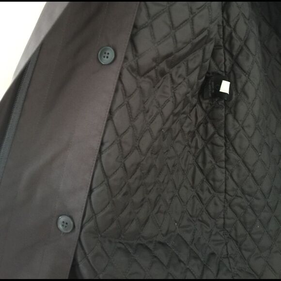 Express brown zip front hip length coat, sz 7/8 - Picture 3 of 4